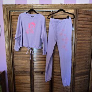 tokidoki lavender Sakura Unicorn Pullover and Joggers set XL NWT